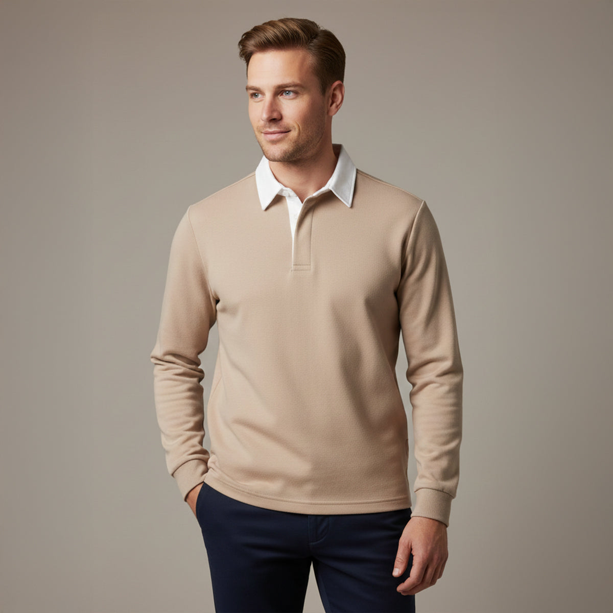 The Chelsea Men’s Long Sleeve Polo – Classic Knit Shirt – view 2