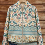 Ailbhe vintage botanical zip cardigan for women | Ellie Dublin