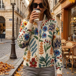 Iona botanical garden zip cardigan for women | Ellie Dublin