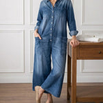 Anaïs | Vintage Denim Button-Up Jumpsuit – view 2